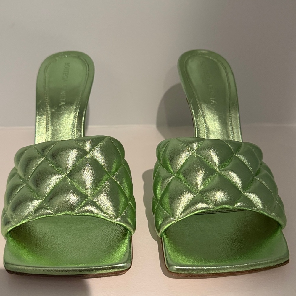 Authentic BOTTEGA VENETA Mule Heels Metallic Size 38 - Picture 14 of 14